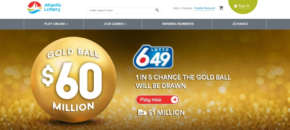 Atlantic Lottery Corporation Site's Home Page